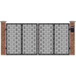 Poarta acces auto mare din tabla debitata cu plasma TOMIS 3884x1940 mm