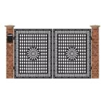 Poarta acces auto mica din tabla debitata cu plasma N256 3000x1940 mm