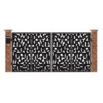 Poarta acces auto mare din tabla debitata cu plasma N342 3884x1940 mm