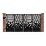 Poarta acces auto mare din tabla debitata cu plasma FADED 3884x1940 mm