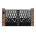 Poarta acces auto mica din tabla debitata cu plasma FADED 3000x1940 mm