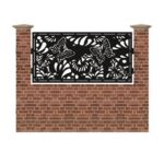 Panou de gard mic din tabla debitata cu plasma BUTTERFLY 990x1940 mm