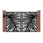 Poarta acces auto mica din tabla debitata cu plasma PALM 3000x1940 mm