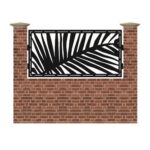 Panou de gard mic din tabla debitata cu plasma PALM 990x1940 mm