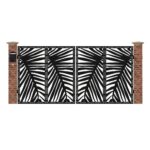 Poarta acces auto mare din tabla debitata cu plasma PALM 3884x1940 mm