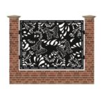 Panou de gard mare din tabla debitata cu plasma BUTTERFLY 1500x1940 mm