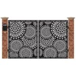 Poarta acces auto mica din tabla debitata cu plasma Max Circles 3000x1940 mm