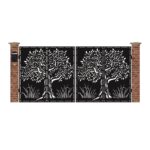 Poarta acces auto mare din tabla debitata cu plasma ARBORE 3884x1940 mm