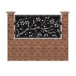 Panou de gard mic din tabla debitata cu plasma JACARANDA 990x1940 mm