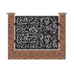Panou de gard mare din tabla debitata cu plasma MAX ROSES 1500x1940 mm