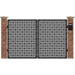 Poarta acces auto mica din tabla debitata cu plasma FLOWER 3000x1940 mm