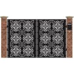 Poarta acces auto mica din tabla debitata cu plasma BOUQUET 3000x1940 mm