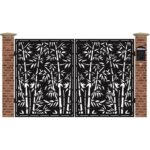 Poarta acces auto mica din tabla debitata cu plasma BAMBUS2 3000x1940 mm