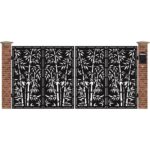 Poarta acces auto mare din tabla debitata cu plasma BAMBUS2 3884x1940 mm