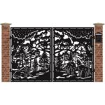 Poarta acces auto mica din tabla decupata cu plasma CANVAS 3000x1940 mm