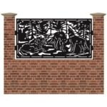 Panou de gard mic din tabla decupata cu plasma CANVAS 990x1940 mm