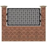 Panou de gard mic din tabla decupata cu plasma FLOWER 990x1940 mm