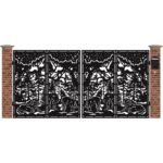 Poarta acces auto mare din tabla decupata cu plasma CANVAS 3884x1940 mm