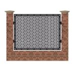 Panou de gard mare din tabla debitata cu plasma GEOMETRIC 1500x1940 mm