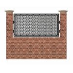 Panou de gard mic din tabla debitata cu plasma GEOMETRIC 990x1940 mm