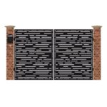 Poarta acces auto mica din tabla debitata cu plasma LINEA 3000x1940 mm